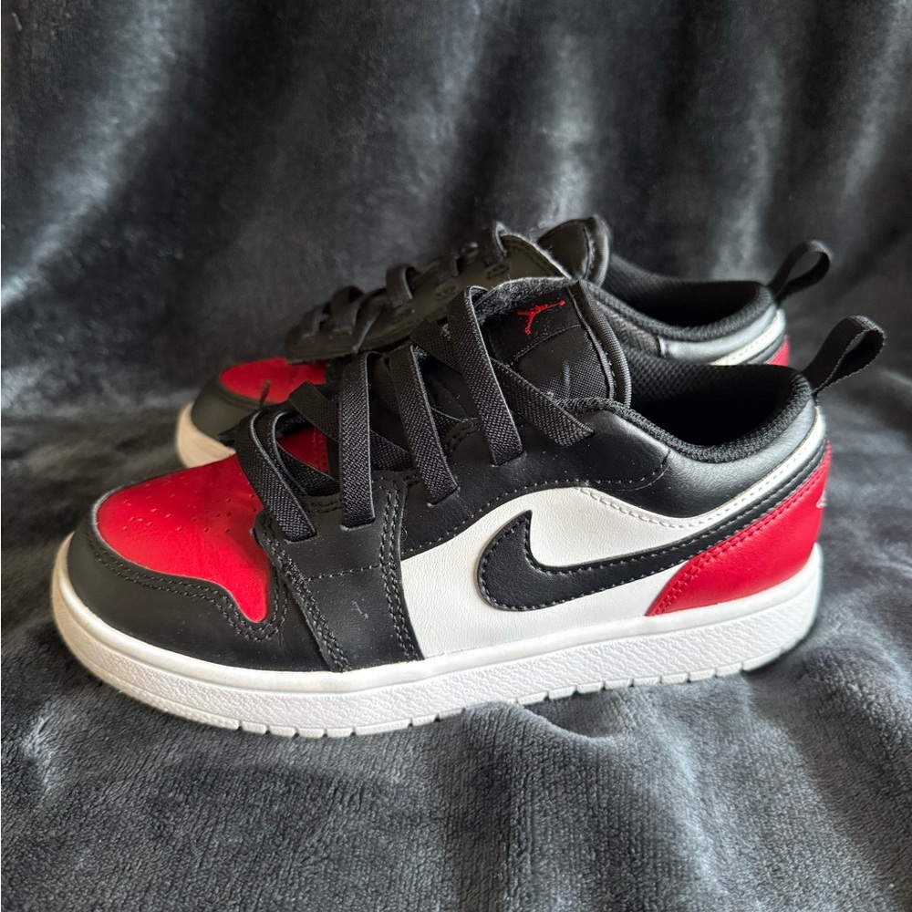 Kids Black, Red, and White Sneakers